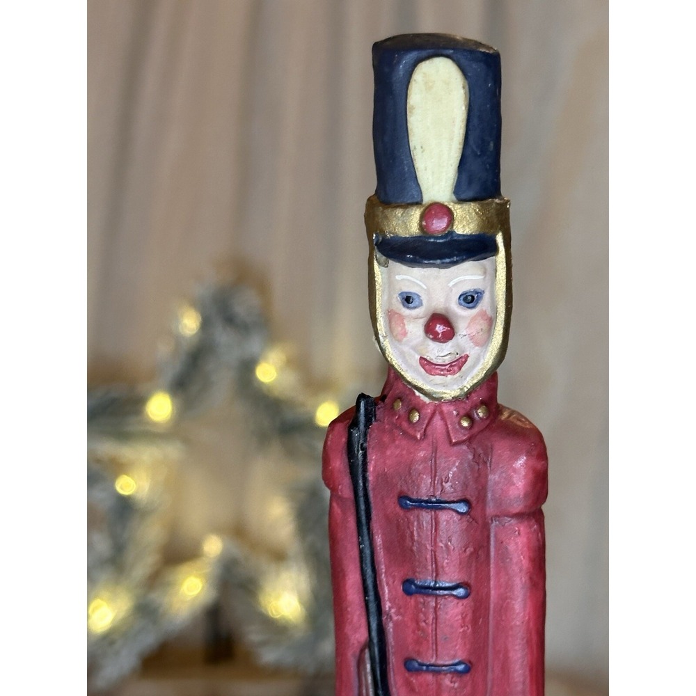 Vintage Soldier Resin 12" Tall Thin Figurine Statue with Rifle Christmas Decor